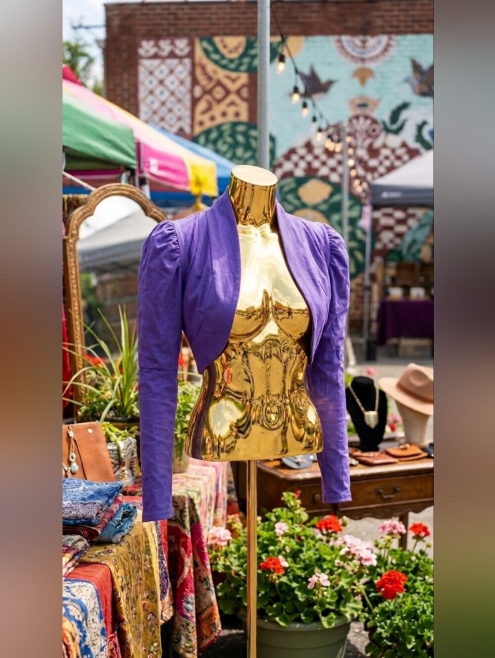 Purple Womens Bolero Jacket - Elegant Open Front Cropped Coat